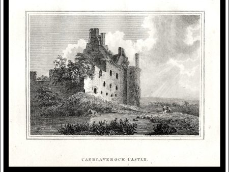 Caerlavelock Castle, Dumfrieshire, Scotland. Antique Print, Copper Plate Engraving 1806. on Sale