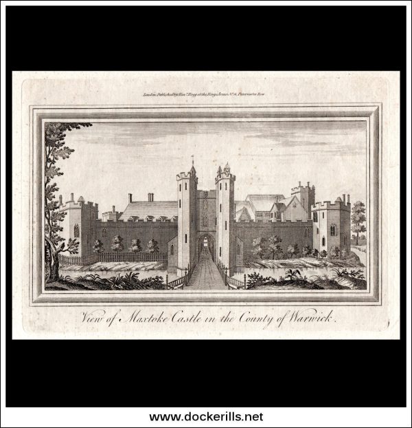 View Of Maxstoke Castle In The County Of Warwick, Warwickshire, England. Antique Print, Copper Plate Engraving 1769. Online