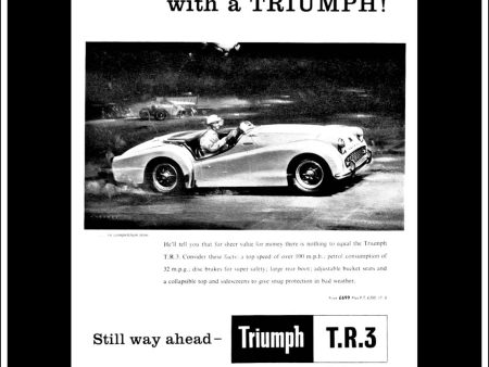 Triumph T.R.3. Original Vintage Advert From May, 1958. For Cheap