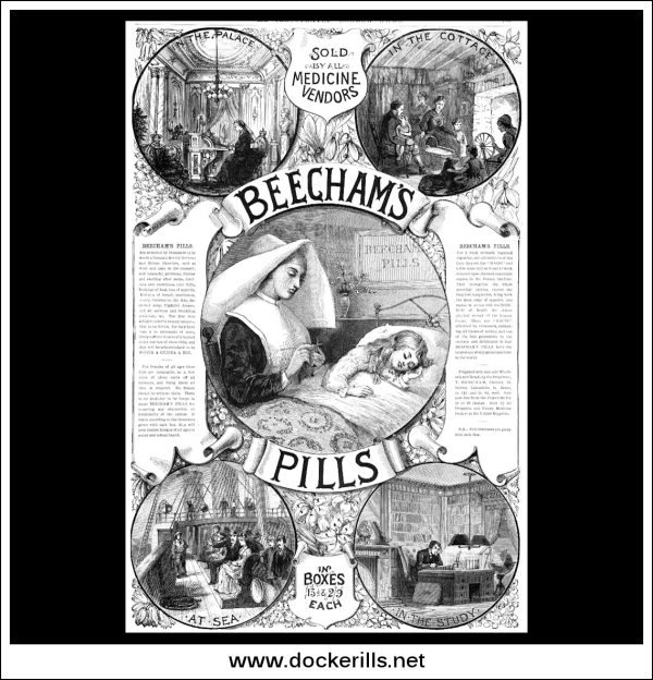 Beecham s Pills. Original Vintage Advert From June 25th, 1887. Discount