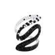 14K White Gold Black and White Diamond Ring, 2.05 Online now