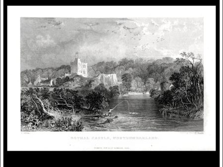 Bothal Castle, Northumberland, England. Antique Print, Steel Engraving 1833. Fashion