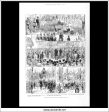 The Prince And Princess Of Wales At Bradford. Antique Print, Wood Engraving, The Illustrated London News Full Page, July 1st, 1882. on Sale