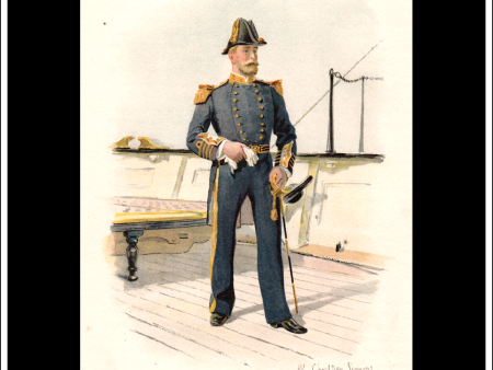 Captain (19th Century), Her Majesty s Navy. Antique Print c. 1890. For Sale