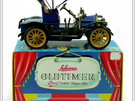 1909 Opel Doktor-Wagen Oldtimer Car. Vintage Tin Plate Clockwork Toy, Schuco, Germany. on Sale