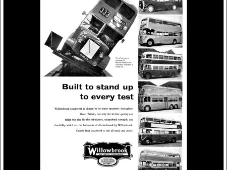 Willowbrook Double-Decker Buses. Original Vintage Advert From April, 1957. Hot on Sale