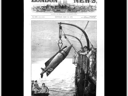 Torpedo Practise Of HMS Thunderer. Antique Print, Wood Engraving, The Illustrated London News Full Page, May 18th, 1878. Online Sale