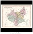 Map Of Leicestershire, England. Antique Print, Steel Engraving c. 1846. Supply