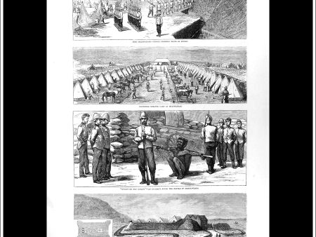 The Zulu War, The Fort At Helpmakaar. Antique Print, Wood Engraving, The Graphic Full Page, March 29th, 1879. Hot on Sale