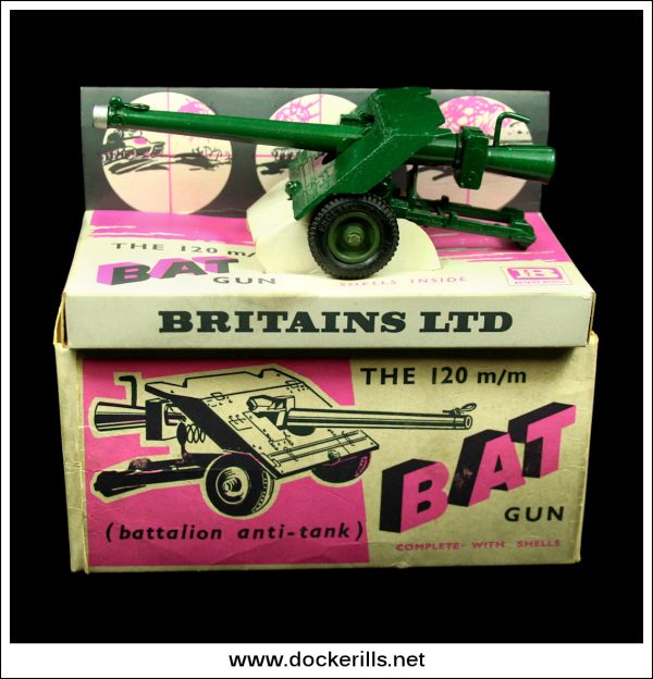 120 m m BAT (Battalion Anti-Tank) Gun. Britains Ltd., CAT. No. 9720. Online now