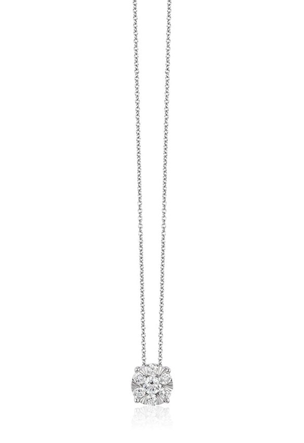 Bouquet 14K White Gold Diamond Cluster Pendant, 0.27 TCW For Discount