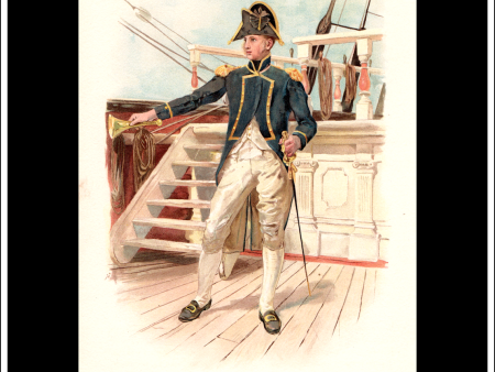 Post Captain (18th Century), Her Majesty s Navy. Antique Print c. 1890. Online Sale