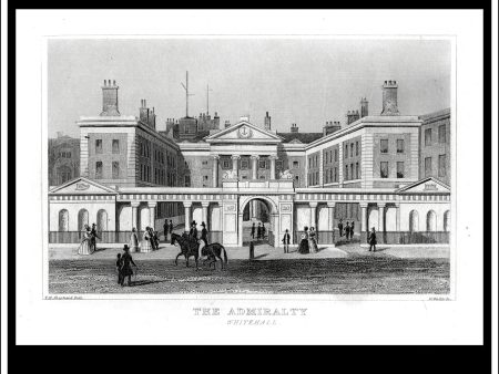 The Admiralty, Whitehall, Middlesex, England. Antique Print, Steel Engraving c. 1846. Online Sale