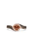 14K Rose Gold Espresso and White Diamond Ring, 0.93 TCW Sale