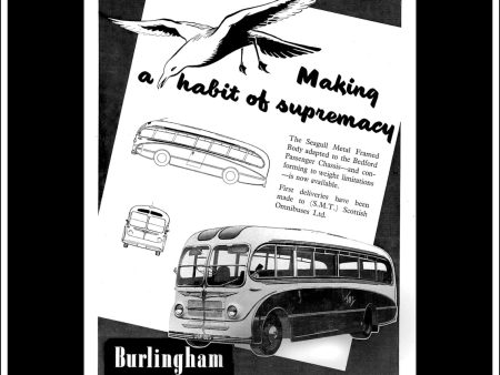 Burlingham Seagull Coach. Original Vintage Advert From June, 1952. For Cheap