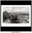 View From The Walls Of Chester - Looking Into Wales, Cheshire, England. Antique Print, Steel Engraving, c. 1830. on Sale