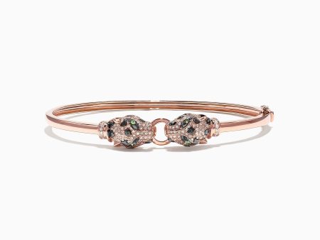 Signature 14K Rose Gold Diamond and Tsavorite Bangle, 0.79 TCW For Discount