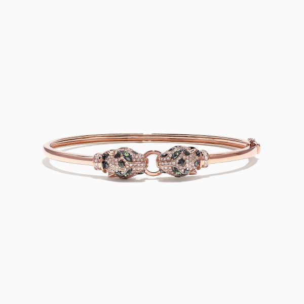 Signature 14K Rose Gold Diamond and Tsavorite Bangle, 0.79 TCW For Discount