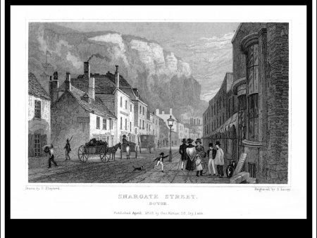 Snargate Street, Dovor (Dover), Kent, England. Antique Print, Steel Engraving 1832. For Discount