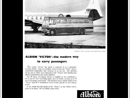 Albion Victor Bus Coach. Original Vintage Advert From December, 1956. Online Hot Sale