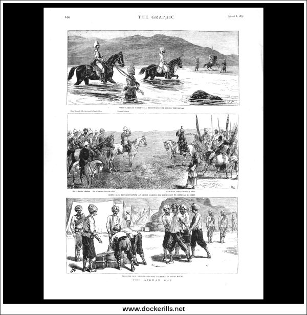 The Afghan War. Antique Print, Wood Engraving, The Graphic Full Page, March 8th, 1879. Online Hot Sale