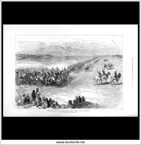 The Afghan War: Three Cheers For The Queen. Antique Print, Wood Engraving, The Illustrated London News Full Page, February 15th, 1879. For Discount