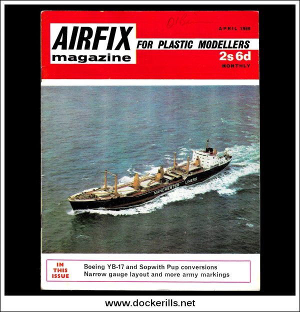 Airfix Magazine, April, 1969. Cover - Manchester Lines General Cargo Ship  Manchester . Online Sale