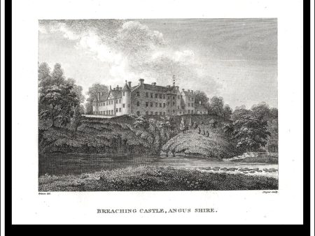 Breaching Castle, Angushire, Scotland. Antique Print, Copper Plate Engraving 1806. Sale