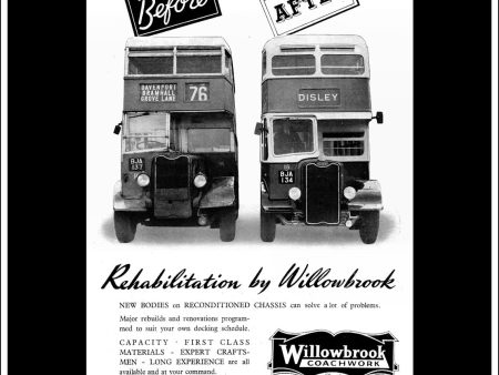 Willowbrook Bus Reconditioning. Original Vintage Advert From January, 1952. Discount