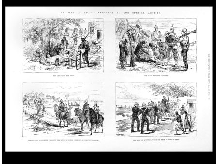 The War In Egypt: Sketches By Our Special Artists. Antique Print, Wood Engraving, The Illustrated London News Full Page, August 26th, 1882. Sale