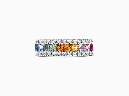 Watercolors 14K White Gold Sapphire & Diamond Ring, 1.46 TCW For Cheap