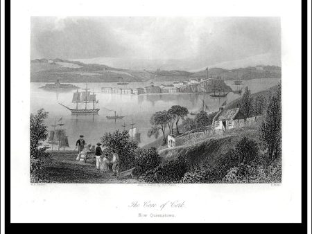 The Cove Of Cork, Now Queenstown, Co. Cork, Ireland. Antique Print, Steel Engraving c. 1840. Discount