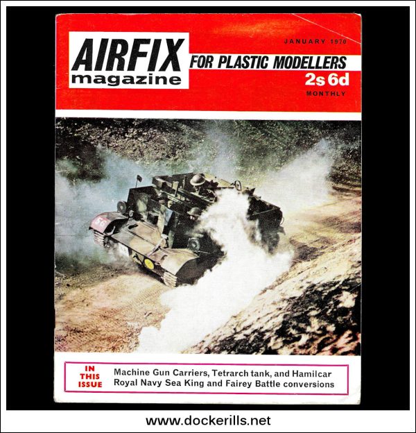 Airfix Magazine, January, 1970. Cover - British Army Universal Carrier No. 1 Mk 1. on Sale