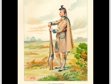 The London Scottish Volunteers, Her Majesty s Army. Antique Print c. 1890. on Sale