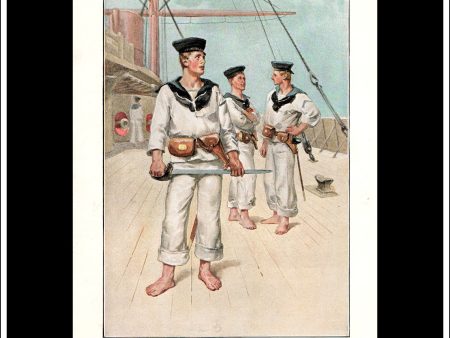 A Boarding Party, Her Majesty s Navy. Antique Print c. 1890. Supply