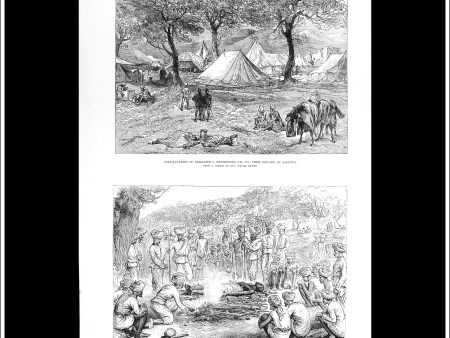 The War In Afghanistan, Head-Quarters Of Brigadier G. Macpherson. Antique Print, Wood Engraving, The Illustrated London News Full Page, February 8th, 1879. Online