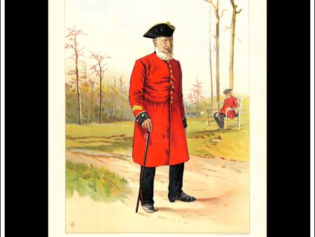 A Chelsea Pensioner, Her Majesty s Army. Antique Print c. 1890. Supply