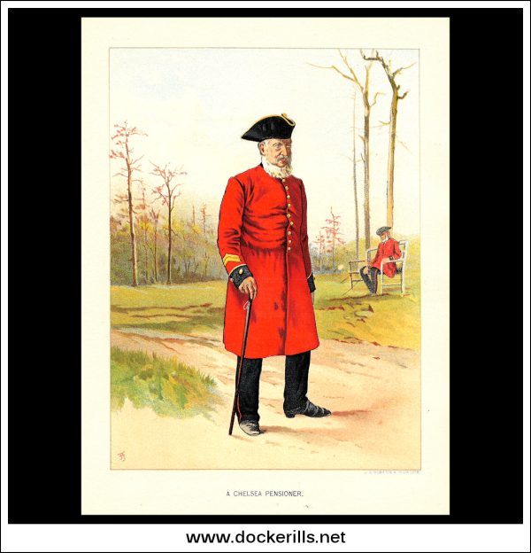 A Chelsea Pensioner, Her Majesty s Army. Antique Print c. 1890. Supply