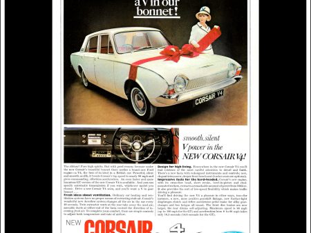 Ford Corsair V-4 Saloon. Original Vintage Advert From October 23rd, 1965. Hot on Sale