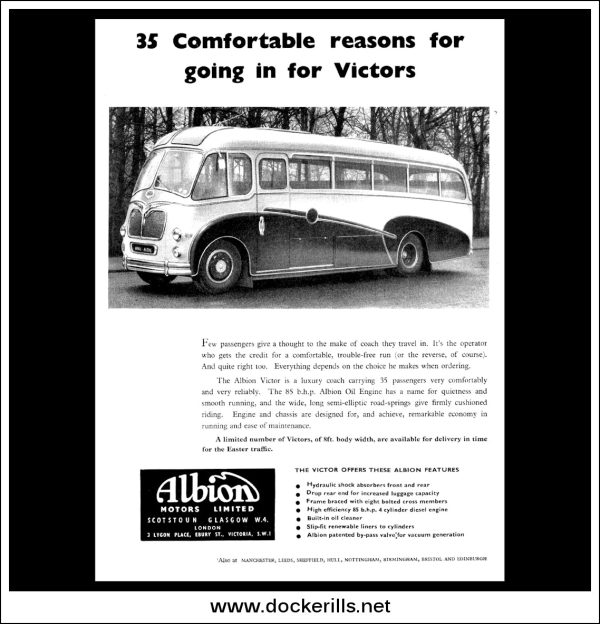 Albion Victor Bus Coach. Original Vintage Advert From March, 1955. Discount