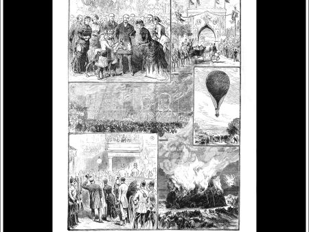 Sketches At Bradford During The Royal Visit. Antique Print, Wood Engraving, The Illustrated London News Full Page, July 1st, 1882. Online Sale