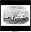 The Iron-Clad Frigate New Ironsides And Two Ericsson Batteries Going Into Action At Charleston. Antique Print, Wood Engraving, The Illustrated London News Full Page, May 9th, 1863. For Cheap