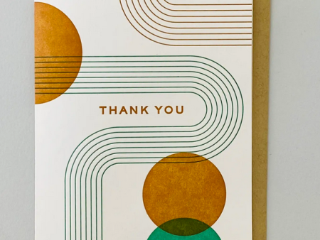 Lines and Dots Thank You Letterpress Card Sale