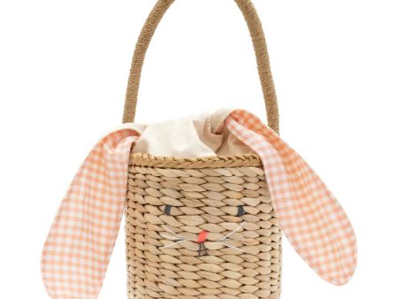 Woven Bunny Basket with Gingham Ears Sale