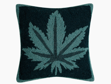 Mary Jane Hooked Wool Pillow- Teal For Discount