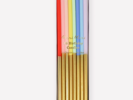 Gold Dipped Rainbow Birthday Candles Fashion