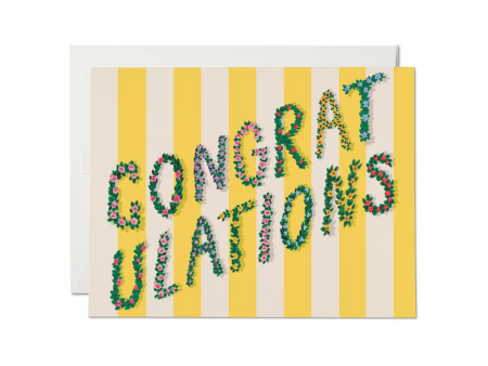 Yellow Stripes Congratulations Card For Discount