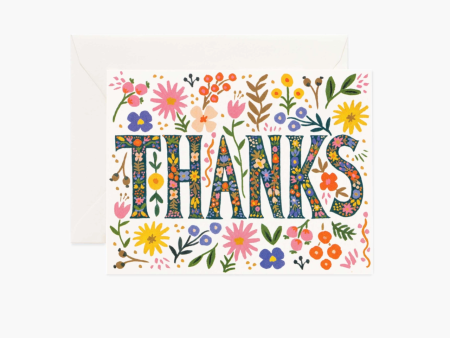 Floral Thanks Thank You Card Hot on Sale