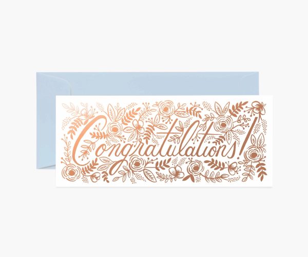 Champagne Floral Congrats Card Online Sale