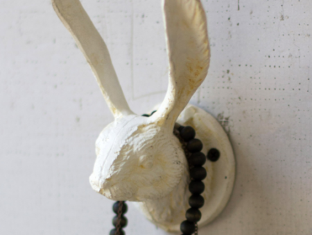 Antique White Cast Iron Rabbit Wall Hook Online now